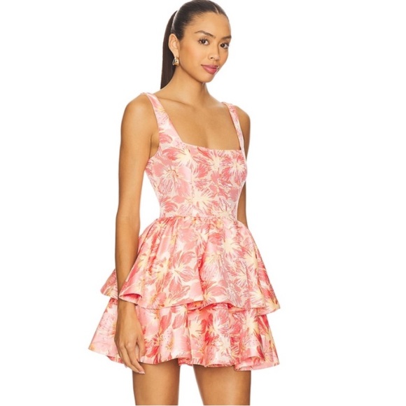 Lovers and Friends Francesca Mini Dress in Pink & Yellow Floral - Picture 2 of 6